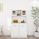 ZUN 67.7" Tall Kitchen Can Storage Cabinet with 3 Adjustable Shelves, 2 Drawers and 1 Tilt Out W282P182326