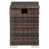 40*40*57cm Iron Frame Gas Bottle Storage Rattan Side Table Brown Gradient 89026297