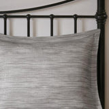 7 Piece Printed Seersucker Comforter Set Grey Queen B03597114