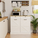 ZUN Kitchen Trash Can Storage Cabinet with 2 Drawers & 1 Tilt Out Trash Cabinet & 1 door with storage W282P190996