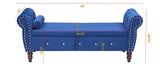 63.38"Velvet Multifunctional Storage Rectangular ottoman bench Comes with crystal buckle Solid Wood W1825P185500