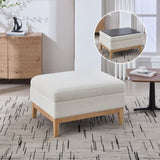 33.86"W Upholstered Wood Base Storage Ottoman With Reversible Lid Coffee Table, Foot Stool Square W3118P283463
