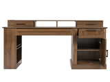 55" Farmhouse Office with Storage Cabinet & Charging Station, Barn Door Design Computer Writing 61456620