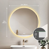 32'' LED Round LED Bathroom Mirror with Lights-Wall Mount Vanity, Anti-Fog, 3 Color Temperature W2709P242511