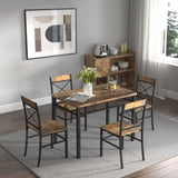 Dining Table Set for 4, Wood Kitchen Table with Chairs Dinning Table Set for Kitchen & Dining Room, W2129P309909