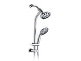 Drill-Free Stainless Steel Slide Bar Combo Rain Showerhead 7-Setting Hand, Dual Shower Head Spa W121947468