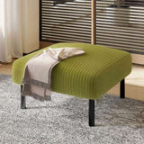 UNITED WE WIN Small Ottoman Footstool with Legs, Corduroy Fabric Ottoman Foot Stool with Soft Padded W1568P307256