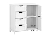 White Bathroom Storage Cabinet, Floor Cabinet with Adjustable Shelf and Drawers W40914883