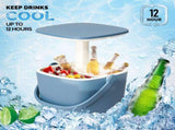Outdoor Cooler Table, 4 Gallon Portable Cooler Side Table with Handle, Bottle Opener and Lift Top 64692168