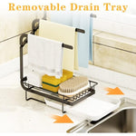 ZUN Kitchen sink sponge holder with drainage tray, kitchen sink storage container sponge brush soap tray 33223747