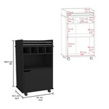 Phoenix Bar Cart with 2 Open Shelves 4 Cubbies and Cabinet B200P173181