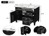 30'' Bathroom Vanity with Top Sink, Modern Bathroom Storage Cabinet with 2 Drawers and a Tip-out N710P250194B