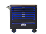 30-inch 7-drawer Wood-top Practical Rolling Steel Tool Cart, With Handle and Wheels, Storage Cabinet 73850984