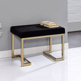 Black and Champagne Ottoman with C Metal Base B062P189146