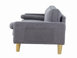 Modern Mid-Century Style Linen Sofa with 2 Pillows, Bedroom Furniture, Home Office 3 Seat Sofa 18728891