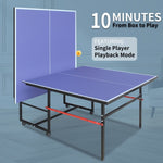 ZUN 8ft Mid-Size Table Tennis Table Foldable & Portable Ping Pong Table Set for Indoor & Outdoor Games 59711211