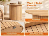 Minimalist Round Pedestal Side Table, Space-Saving Stable Nightstand with Rounded Edges & Anti-Slip 75252296