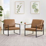 ZUN Lounge, living room, office or the reception area Leathaire accent arm chair with Extra thick padded W135958321