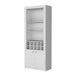 ZUN White Bar Cabinet with Wine Storage and Three Shelves B062P193658