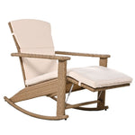 ZUN U_Style Adjustable Outdoor Wicker Double Rocking Chair with Coffee Table, Suitable for Backyard, WF322817AAA