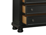 Casual Transitional Styling 1pc Chest of Drawers Black Finish Bun Feet Bedroom Furniture B01146552