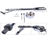 28" Chrome Tilt Street Rod Floor Shift Steering Column with Wheel Adapter No Key 53388355