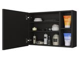 Medicine 18H" Single Door Cabinet, Two External Shelves, Three Interior Shelves , Black B097133142