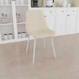 ZUN A set of 4 dining chairs, modern kitchen dining chair, linen padded chairs, and sturdy white metal 09502477