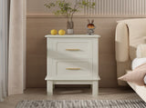 Nightstand with 2 Drawers,Modern Bedside Table with Gold Handles,Wood Accent Table for Small 42097321