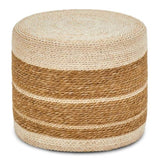 Round Pouf Ottoman Natural Seagrass Pouf Footrest, Foot Stool for Bedroom Living Room Accent 50945176
