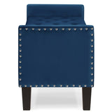 Upholstered Tufted Button Storage Bench with nails trim,Entryway Living Room Soft Padded Seat with W2186139088