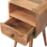 Artisan Furniture Solid Wood Mini Oakish Curve Open nightstand B182P279313