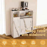 Multifunctional Folding Dining Table with Wall-Mounted Sideboard & Storage for Small 12065176