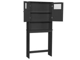 2-Door 3-Tier Toilet Cabinet MDF Melamine-Faced Bathroom Vanity 23.23*8.66*66.93in Black 11765770