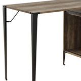 ZUN Rustic Oak Writing Desk with Sliding Barn Door B062P209220