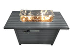 ZUN 11'' H x 42'' L Steel Propane Outdoor Fire Pit Table with Lid B120P147937