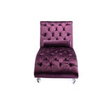 COOMORE Velvet Chaise Lounge Indoor,Button-Tufted Upholstered Chaise Lounge Chair with Pillow for W39538679