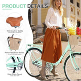 26 Inch Single Speed Folding Lady Bike , Durable Steel Frame,Compact Design for Easy Storage and W1019P248822