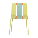 Summer - 4-Pack Modern Striped Color Block Chairs Indoor/Outdoor PP Plastic Seat & Sturdy Metal W3450P322861