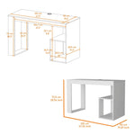 ZUN White Two Shelves Writing Desk B062P175177