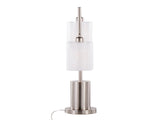 Cannes Contemporary Table Lamp in Nickel Metal with White Shades B202P224123