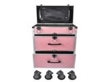 Portable 3-Tier Rolling Makeup Case with Universal Wheels for Makeup, Nail Art, Hair Styling Tools 50931809