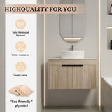 ZUN 30 " Modern Design Float Bathroom Vanity With Ceramic Basin Set, Wall Mounted White Oak Vanity With 27968939