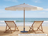 7ft Boho Patio Umbrella with Fringe Tassels, Outdoor Beach Umbrella with Aluminum Pole for Poolside 31024614
