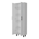 Fagan 2-Door 5-Shelf Kitchen Pantry White B062103264