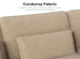 Khaki Chenille Deep Seat 3-Seater Sofa with Brushed Stainless Steel Cup Holders and 3 Decorative 41013323