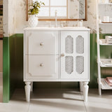 Retro Style 30'' Bathroom Vanity with Ceramic Sink Combo, Freestanding Single Vanity with 2 Drawers, N710P195635K