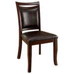 ZUN Transitional Dining Room Side Chairs Set of 2 Chairs only Dark Cherry / Espresso Padded Leatherette B01152300