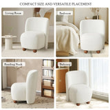 Modern Low Back Accent Chair, Upholstered Armless Living Room Chairs, Round Pine Wood Feet, for N817P224950W