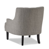 Modern Traditional Accent Chair Button Tufted Taupe Fabric Upholstery Solid Wood 1pc Living Room B011P182656